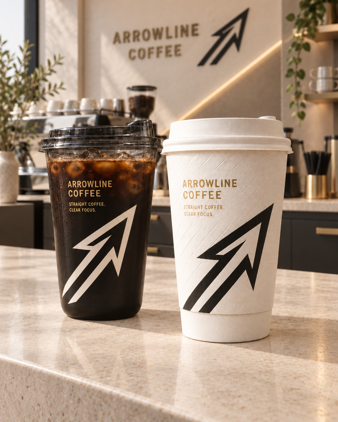 Arrowline Coffee: Hot & iced cups