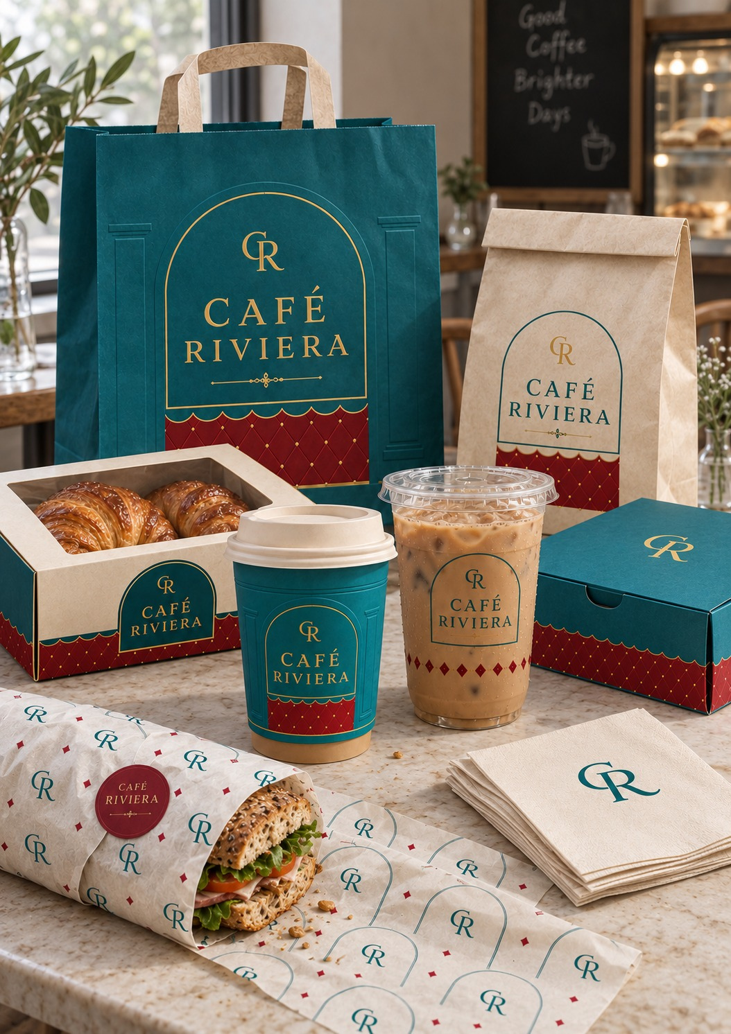 Café Riviera: Full packaging suite